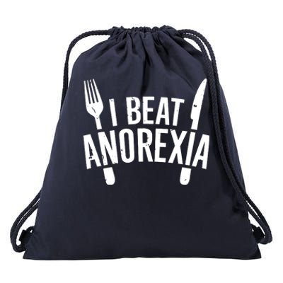 I Beat Anorexia Drawstring Bag