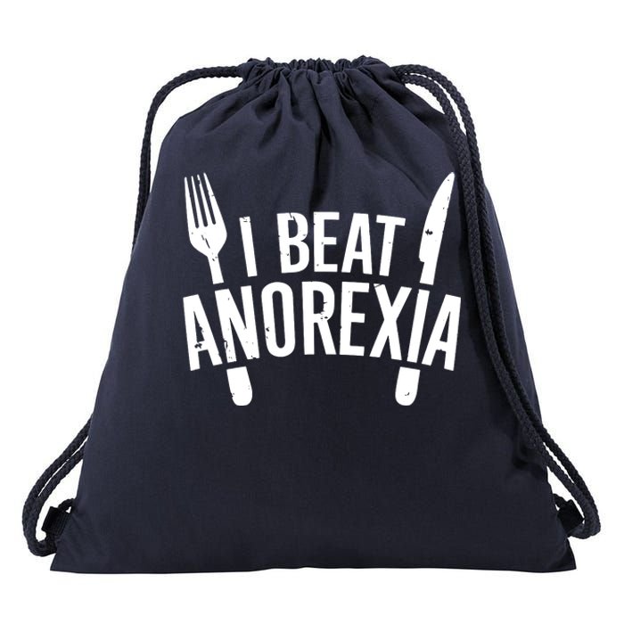 I Beat Anorexia Drawstring Bag