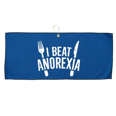 I Beat Anorexia Large Microfiber Waffle Golf Towel