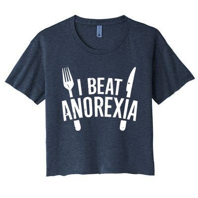 I Beat Anorexia Women's Crop Top Tee