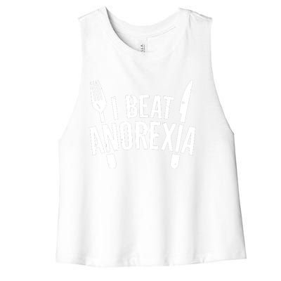 I Beat Anorexia Women's Racerback Cropped Tank