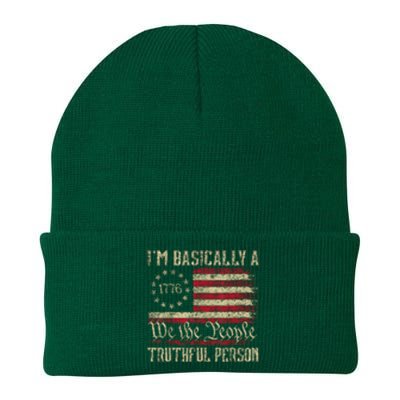 IM Basically A Truthful Person Us Flag Trump Vance 2024 Knit Cap Winter Beanie