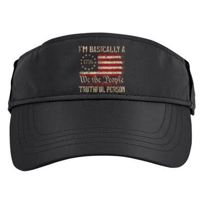 IM Basically A Truthful Person Us Flag Trump Vance 2024 Adult Drive Performance Visor