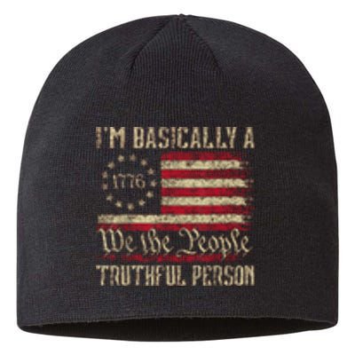 IM Basically A Truthful Person Us Flag Trump Vance 2024 Sustainable Beanie