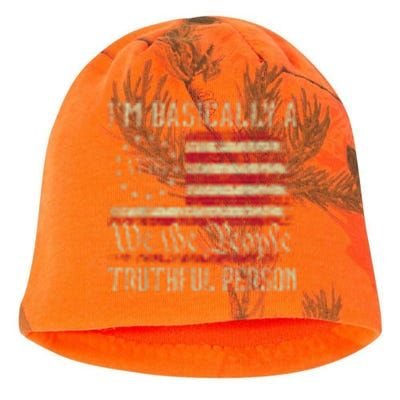 IM Basically A Truthful Person Us Flag Trump Vance 2024 Kati - Camo Knit Beanie