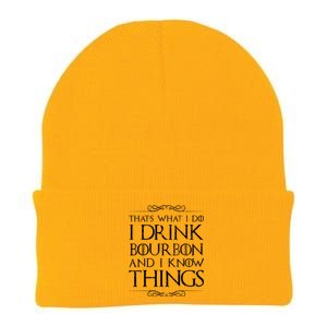 I Bourbon And I Know Things Cute Gift Knit Cap Winter Beanie