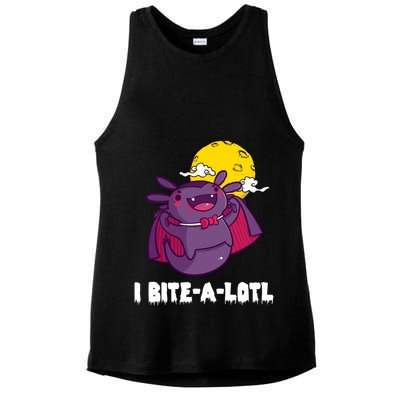 I Bite A Lot Axolotl Funny Halloween Vampire Ladies PosiCharge Tri-Blend Wicking Tank