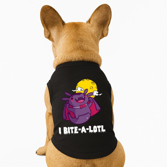 I Bite A Lot Axolotl Funny Halloween Vampire Doggie Tank