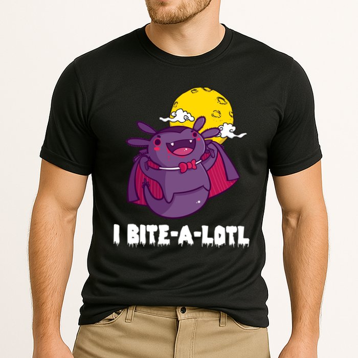 I Bite A Lot Axolotl Funny Halloween Vampire Cooling Performance Crew T-Shirt