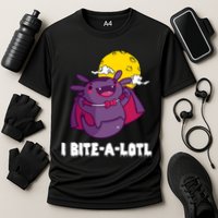 I Bite A Lot Axolotl Funny Halloween Vampire Cooling Performance Crew T-Shirt