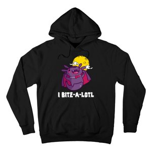 I Bite A Lot Axolotl Funny Halloween Vampire Hoodie