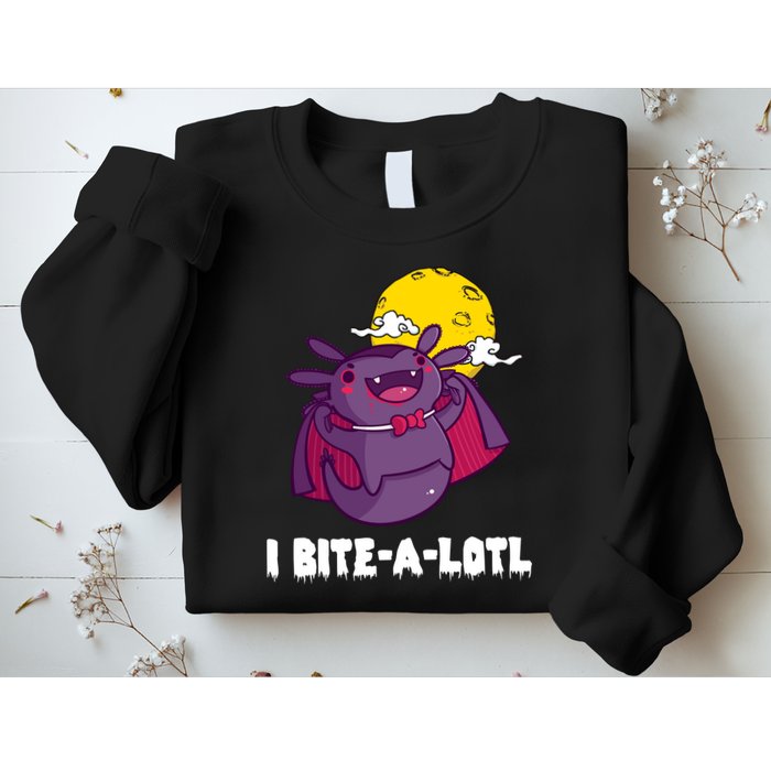 I Bite A Lot Axolotl Funny Halloween Vampire Sweatshirt