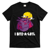 I Bite A Lot Axolotl Funny Halloween Vampire T-Shirt
