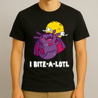 I Bite A Lot Axolotl Funny Halloween Vampire T-Shirt