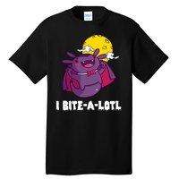 I Bite A Lot Axolotl Funny Halloween Vampire Tall T-Shirt