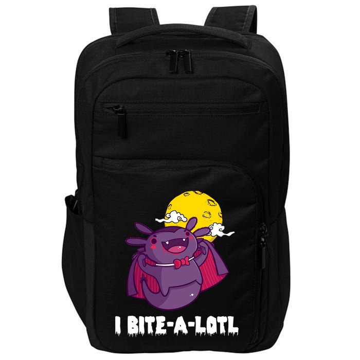 I Bite A Lot Axolotl Funny Halloween Vampire Impact Tech Backpack