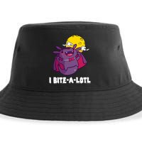 I Bite A Lot Axolotl Funny Halloween Vampire Sustainable Bucket Hat