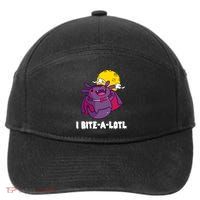 I Bite A Lot Axolotl Funny Halloween Vampire 7-Panel Snapback Hat