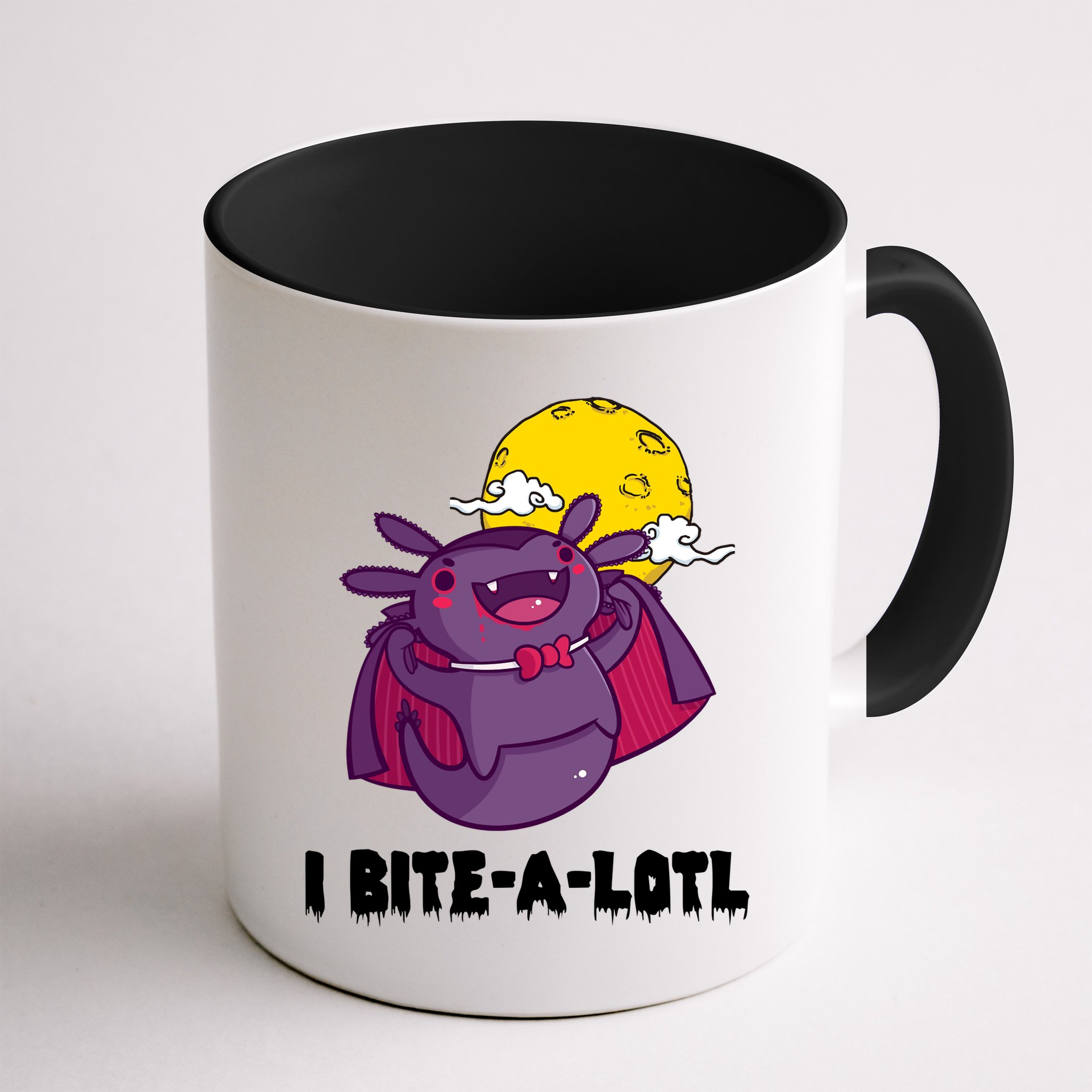 I Bite A Lot Axolotl Funny Halloween Vampire Mug