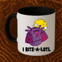 I Bite A Lot Axolotl Funny Halloween Vampire Mug