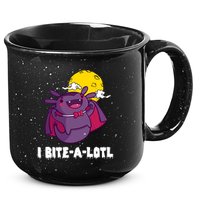 I Bite A Lot Axolotl Funny Halloween Vampire 15oz Campfire Ceramic Mug