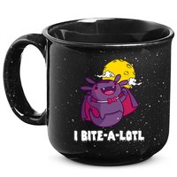 I Bite A Lot Axolotl Funny Halloween Vampire 15oz Campfire Ceramic Mug