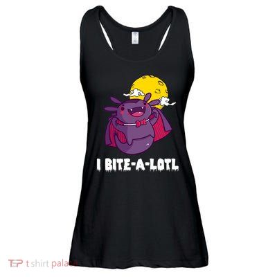 I Bite A Lot Axolotl Funny Halloween Vampire Ladies Essential Flowy Tank