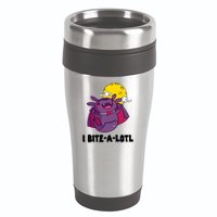 I Bite A Lot Axolotl Funny Halloween Vampire 16oz Travel Tumbler