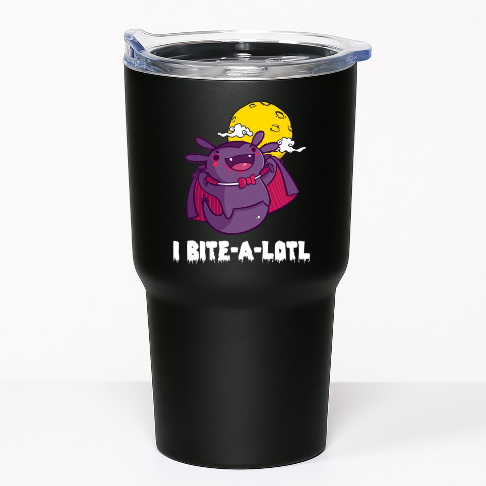 I Bite A Lot Axolotl Funny Halloween Vampire Tumbler