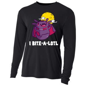 I Bite A Lot Axolotl Funny Halloween Vampire Cooling Performance Long Sleeve Crew