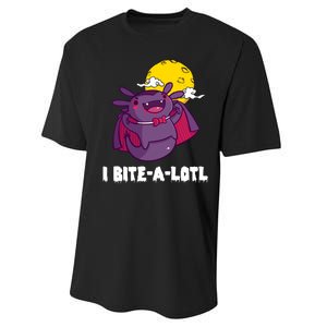 I Bite A Lot Axolotl Funny Halloween Vampire Performance Sprint T-Shirt