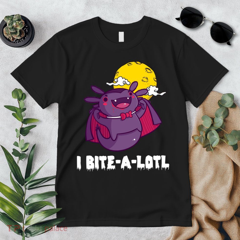 I Bite A Lot Axolotl Funny Halloween Vampire Premium T-Shirt
