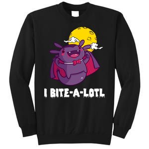 I Bite A Lot Axolotl Funny Halloween Vampire Tall Sweatshirt