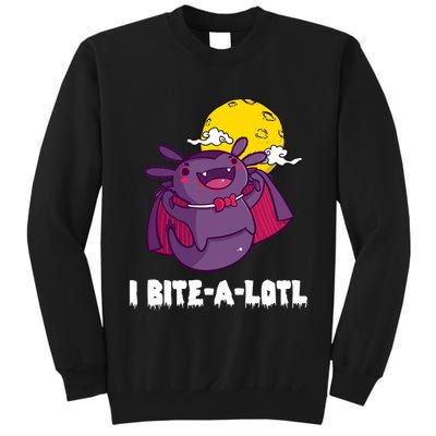 I Bite A Lot Axolotl Funny Halloween Vampire Tall Sweatshirt