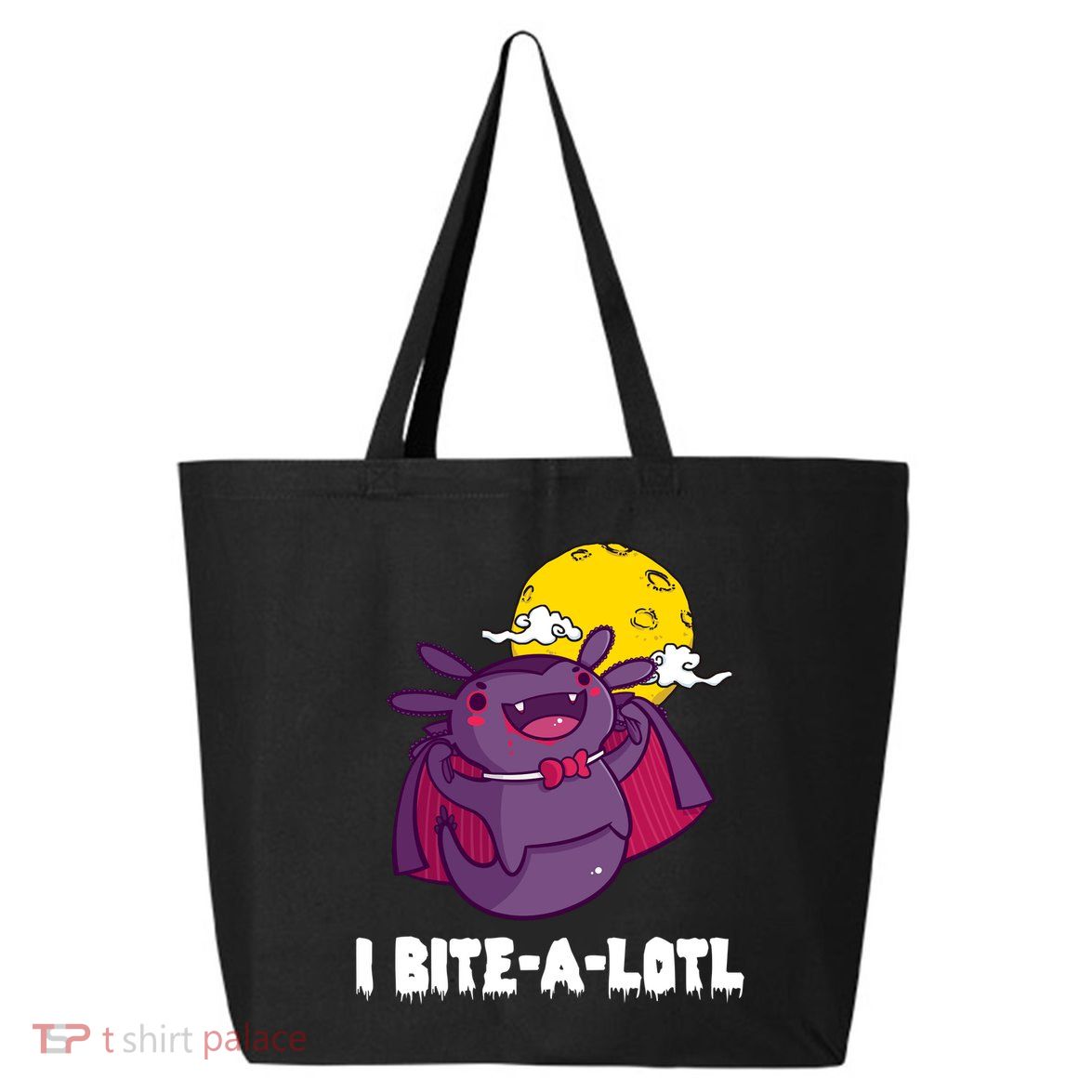 I Bite A Lot Axolotl Funny Halloween Vampire 25L Jumbo Tote