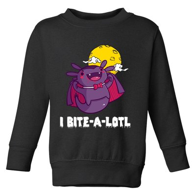 I Bite A Lot Axolotl Funny Halloween Vampire Toddler Sweatshirt