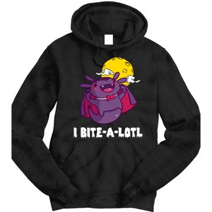 I Bite A Lot Axolotl Funny Halloween Vampire Tie Dye Hoodie