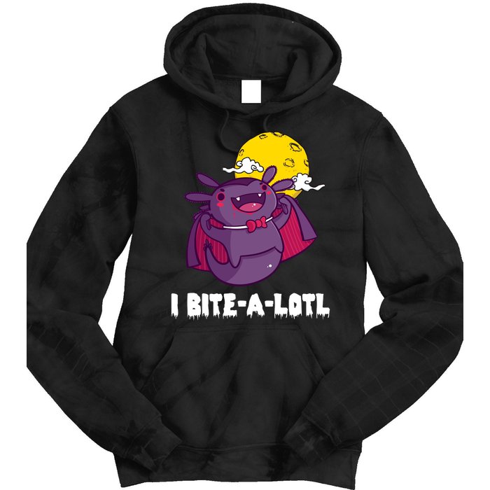 I Bite A Lot Axolotl Funny Halloween Vampire Tie Dye Hoodie