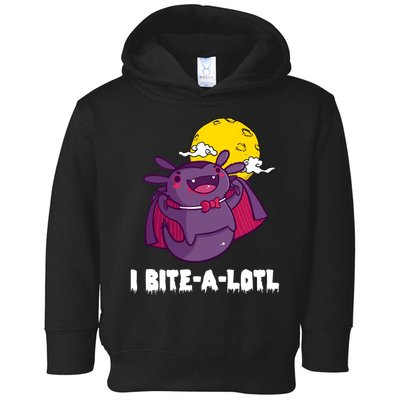 I Bite A Lot Axolotl Funny Halloween Vampire Toddler Hoodie