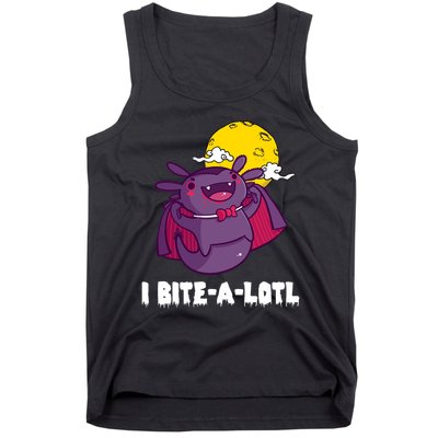 I Bite A Lot Axolotl Funny Halloween Vampire Tank Top
