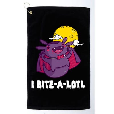 I Bite A Lot Axolotl Funny Halloween Vampire Golf Towel