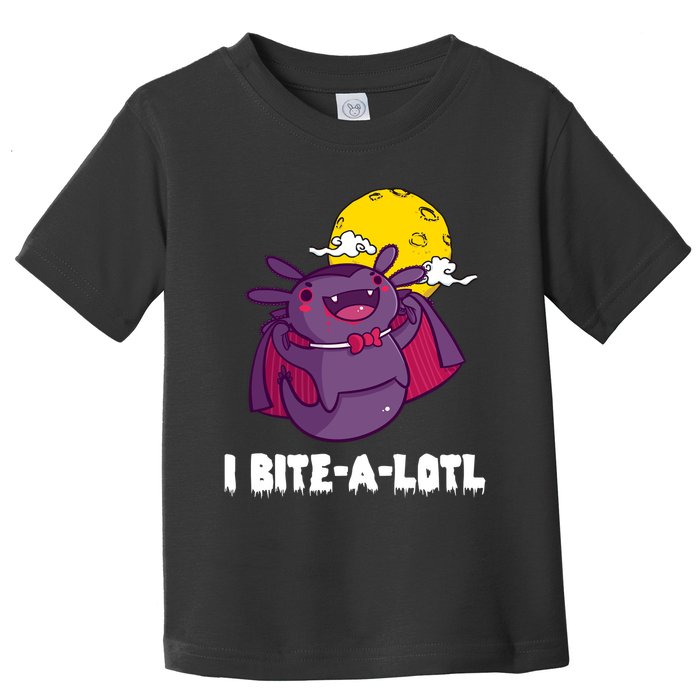 I Bite A Lot Axolotl Funny Halloween Vampire Toddler T-Shirt