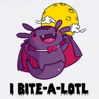 I Bite A Lot Axolotl Funny Halloween Vampire Garment-Dyed Sweatshirt
