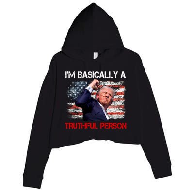 IM Basically A Truthful Person Crop Fleece Hoodie