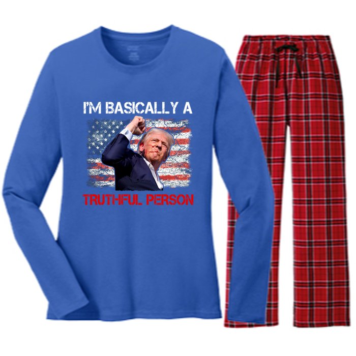 IM Basically A Truthful Person Women's Long Sleeve Flannel Pajama Set 