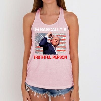 IM Basically A Truthful Person Women's Knotted Racerback Tank