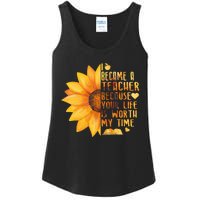 I Became A Teacher Sunflower Teaching School Ladies Essential Tank