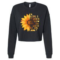 I Became A Teacher Sunflower Teaching School Cropped Pullover Crew