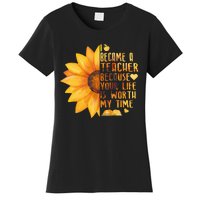 I Became A Teacher Sunflower Teaching School Women's T-Shirt