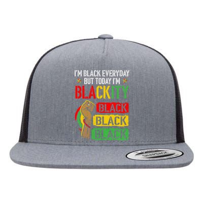 IM Blackity African Black Power Juneteenth Black Everyday Flat Bill Trucker Hat